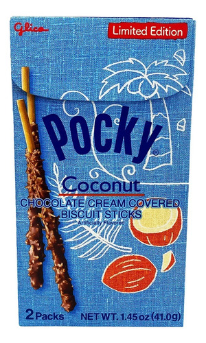 Galletas Glico Pocky Coconut 41g (chocolate Y Trozos Coco)