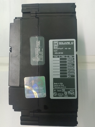 Interruptor Termomagnetico Tripolar Hdl36100 Squared (Usado)