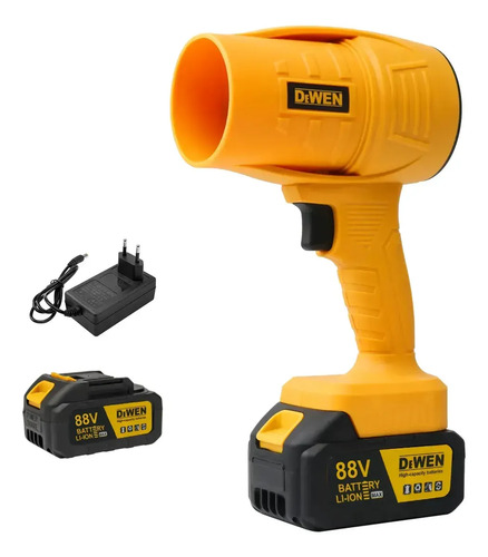 Soprador De Folhas Elétrico Turbo 1.050w Portátil 88v Super Potente 5700 Rpm Bateria Bivolt Sem Fio - Dewen