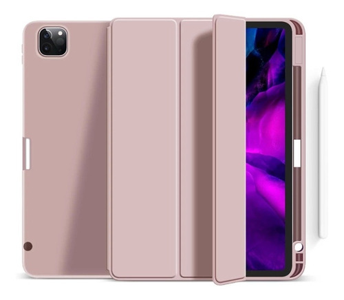 Capa Anti Impacto Rosa Para iPad Pro 12.9 Polegadas Chip M2