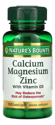 Cálcio Magnésio Zinco +vitamina D3 100 Caps Importada Bounty