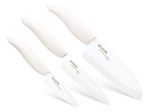 Cuchillos De Cocina, Kyocera, Blanco, Ceramico, De 3 Piezas