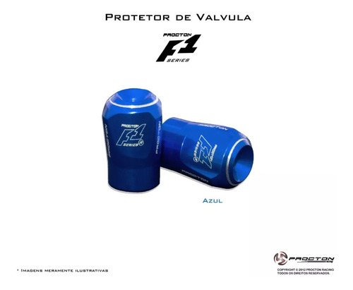 Imagem 1 de 1 de Par Protetor Tampa Válvula Pneu Procton Racing F1 Universal