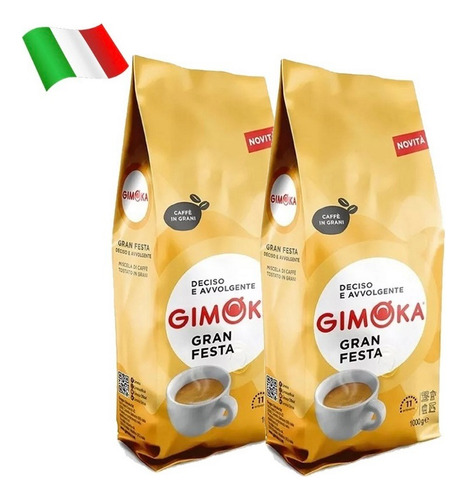 Café Granos Gimoka Gran Festa X 1 Kg - Italia - 2 Unidades