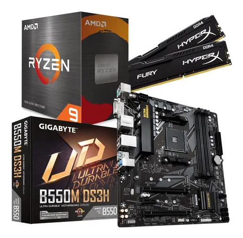 Kit Upgrade AMD Ryzen 9 5900X / Placa mãe B550 / 16 GB DDR4 – MP3