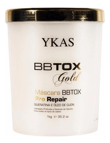 Ykas Bb Tox Gold Realinhamento Capilar Pro Repair 1kg