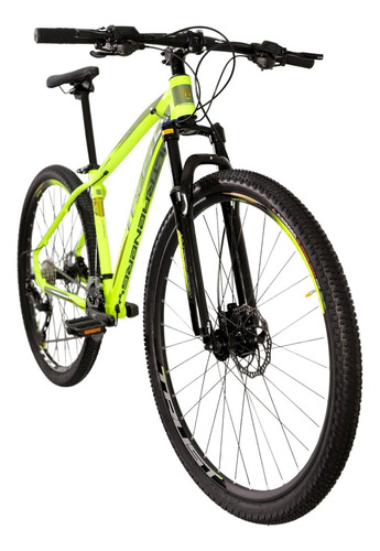 Bicicleta Aro 29 Trust 2x9 Shimano Alivio - Freio Hidraulico Cor Amarelo Neon Tamanho Do Quadro 17