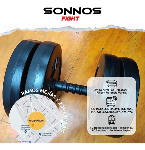 Kit 40 Kg. Mancuernas A Rosca + 40 Kg De Discos 4x10kg