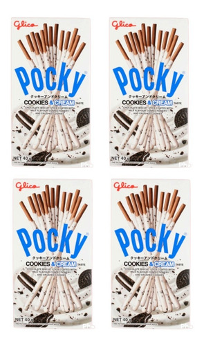 4 Paquetes Pocky Cookies And Cream 40gr Dulce Japones