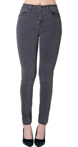 Pantalon Gris Mujer Mezclilla