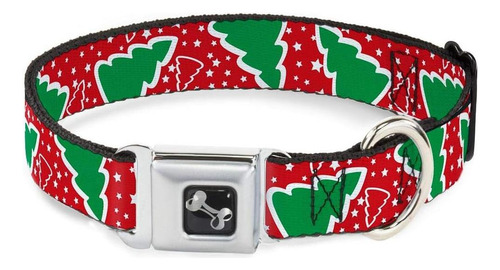 Collar De Perro Navideño Con Hebilla 16-23, Ancho Mediano