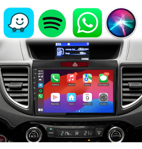 Kit Multimidia Android 9 Polegadas Crv 12 13 14 15 16 Gps Tv