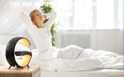 Luz Nocturna Led Con Altavoz Bluetooth De Carga Inalámbrica