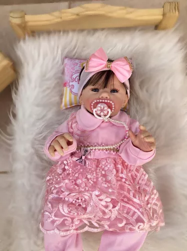 Bebê Reborn Loira Abigail Pode Banhar Cabelo Fio A Fio 2 Kg