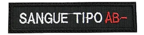 Patch Bordado Tipo Sanguíneo Ab- Fecho De Contato Velcro