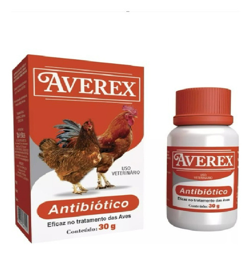 Averex Antibiótico 30g Pó - Vetbras - Tratamento Da Diarreia