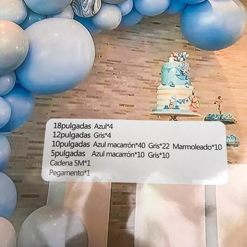 Set Globos Varios Colores Tonos Azules Y Blancos Cumpleaños