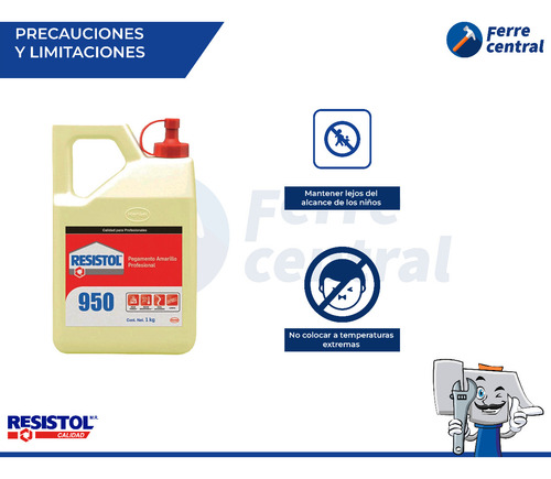 Resistol 950, Pegamento Amarillo Profesional, 1 Kg