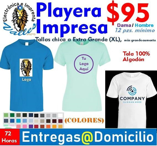 Playera Impresa Personalizada Logotipo Foto Serigrafia Dtf