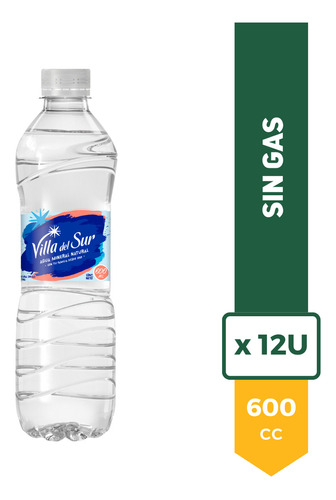 Agua Mineral Villa Del Sur 600ml Sin Gas La Barra Pack X12