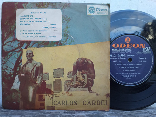 Carlos Gardel - Volumen 35 - Sonsa - Ep Vinilo 1962 Tango