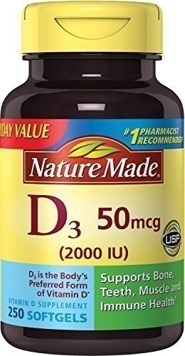 Cápsulas Blandas Nature Made Vitamina D3 2000 Iu, 250 Ct