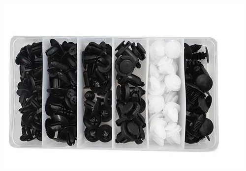 Imagen 7 de 8 de Caja 100 Clips Fijacion Broche Retencion Plastico Tapabarro