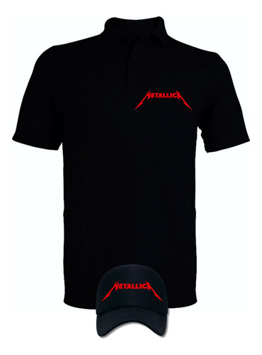 Camiseta Metallica Tipo Polo Obsequio Gorra