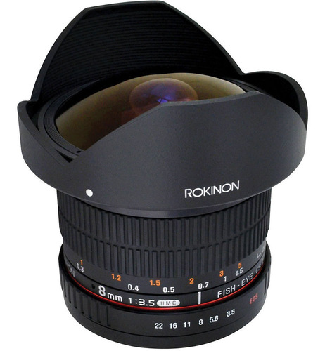 Rokinon 8mm F/3.5 Hd Fisheye Lente With Removable Hood Para