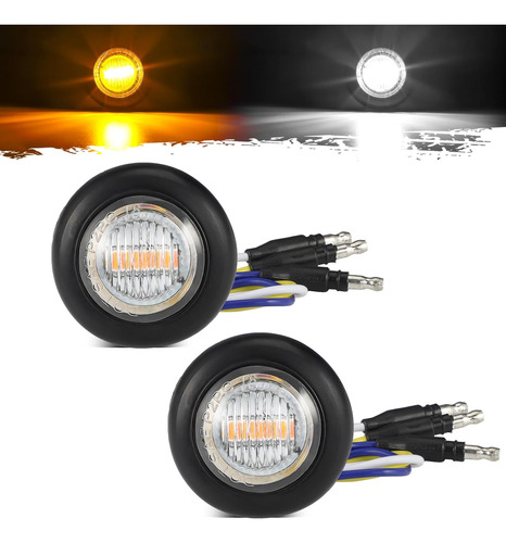 2 Unidades De Luz Led Redonda De Doble Color De 3/4 Pulgadas