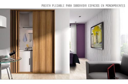 Imagen 4 de 8 de Puerta Plegable Pvc Color Madera Fresno 80 Cm Ancho X 2.10