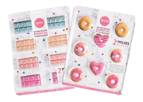 Placas Parpen Donitas Chocolatines Y Corazones Set X 2