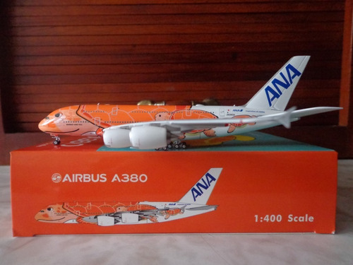 Avion A380-800 All Nippon Airways (ana) Naranja Escala 1:400