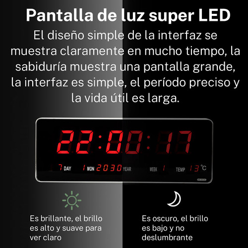A Reloj De Pared De Aleación De Aluminio Led Digital De 36