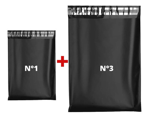 Combo Bolsas Ecommerce Varias Medidas N°1 Y N°3 Negras