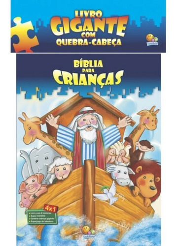 Livro Gigante C/ Quebra-cabeça E Dvd : Bíblia Para Crianças 