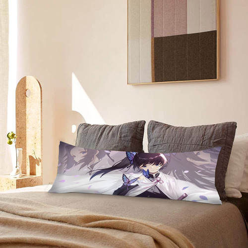 Cojin Almohada Larga Shinobu Mariposa Espada Cara 35x100cm
