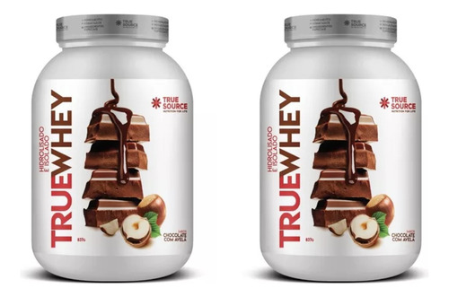 Kit 2x True Whey Protein 837g - True Source Sabor Chocolate Com Avelã