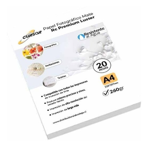 Papel Fotográfico Premium Rc Satin Luster A4 260 Gr 20hojas 