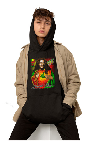 Sudadera Bob Marley Leyenda Impresa Con Gorro Estreno