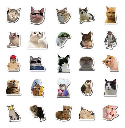 Stickers De Gatitos Calcomanías Memes De Gatos Pegatinas Pvc