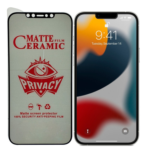 Protector Pantalla Ceramico Antiespia Mate Compatible iPhone
