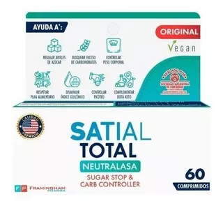 Satial Total Sugar Stop & Carb Controller X 60 Comprimidos Sabor Sin Sabor