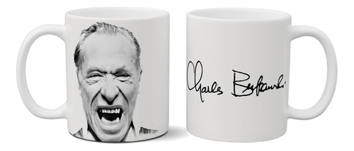 Taza De Cerámica Charles Bukowski Escritor Con Firma Premium