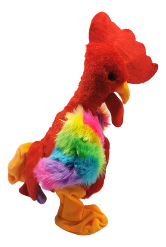 Peluche Zoológico Gallo Pollo Movimiento Ref 2390-4 Color Pollo Rojo