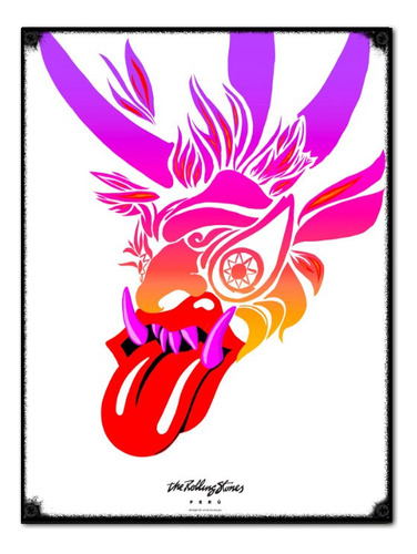 #823 - Cuadro Vintage / Rolling Stones Perú Poster No Chapa