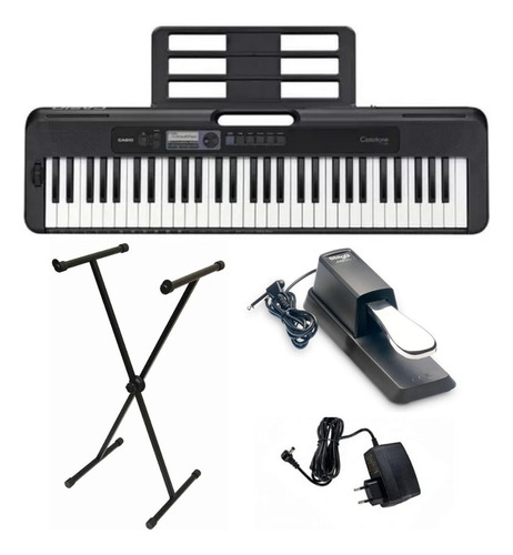 Teclado Musical Casio Ct-s300 + Pedal Sustain Suporte Fonte