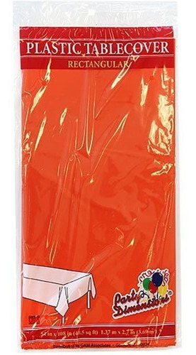 Mantel De Plástico Desechables 54x108in, Naranja Marca Pyle