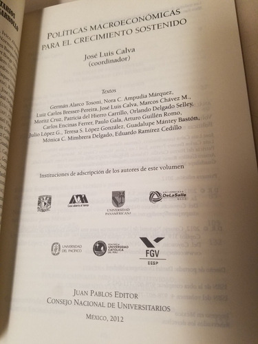 Politicas Macroeconómicas Para El Desarrollo Calva Coord (Usado)