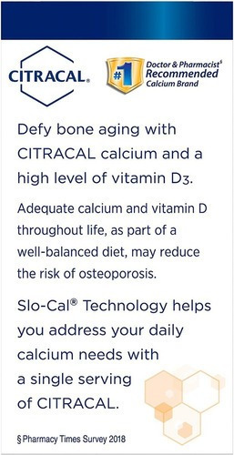 Imagem 3 de 10 de Citracal Calcium + D3 Slow Release 1200 80 Capsulas